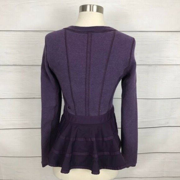 Lululemon Ruffled Up Pullover Sweatshirt HeatherDeep Zinfandel Winter Orchid 4 - Picture 5 of 7